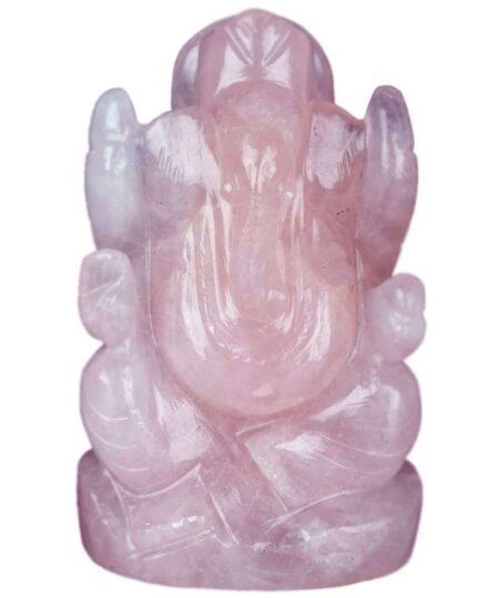 Crystal Ganesha Idol for Home D?cor Peace and Serenity Happy Man for Good Luck, Wealth, Prosperity at Home,Office Ganesha Idol For Gift Item (Rose Quartz)