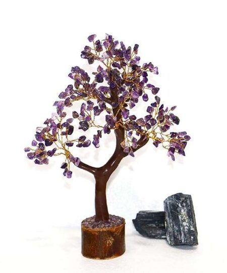 Crystal Tree Good Luck Showpiece for Home Decor Items Crystals Gemstones Bonsai Money Tree for Good Luck, Decoration Gift Item (Amethyst)