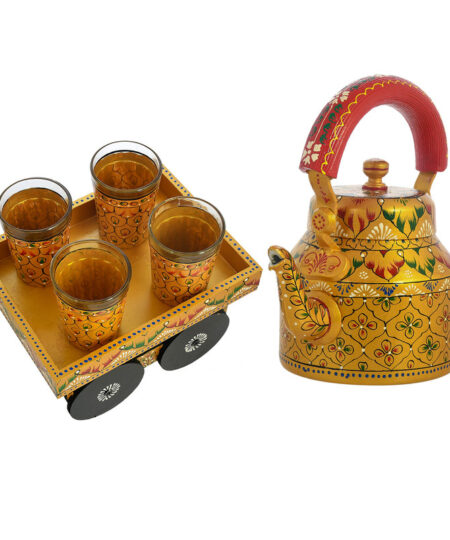 ALUMINIUM TEA KETTLE WITH 4 GLASS