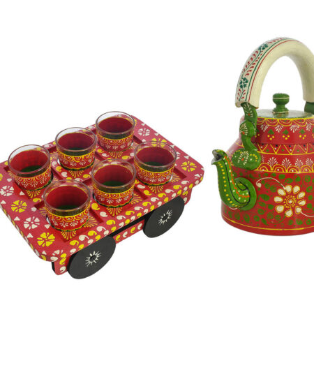 ALUMINIUM TEA KETTLE WITH 4 GLASS