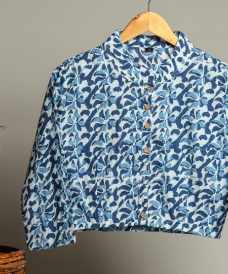 Handmade Block Print Cotton for Women ? Ethnic Floral Printed Top with Long Sleeves