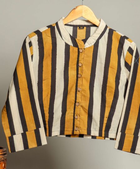 Handmade Block Print Cotton for Women ? Ethnic Floral Printed Top with Long Sleeves