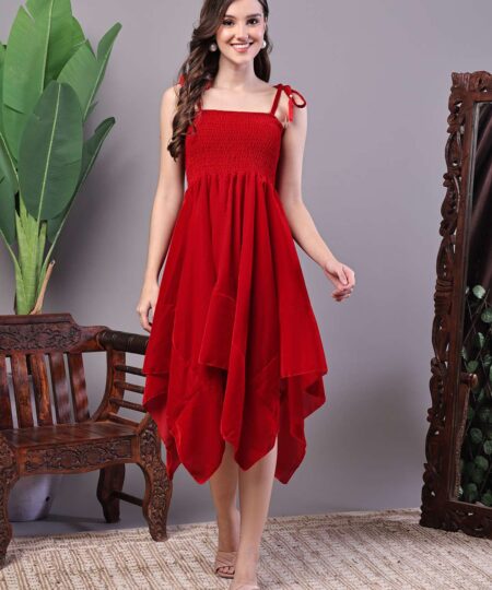 Women's Black Velvet Solid Printed Shirt Midi Dress with Belt